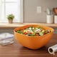 image 3 of Large Durable Plastic Salad Serving Bowl Microwave Dishwasher Food Safe | Orange | Orange | 1
