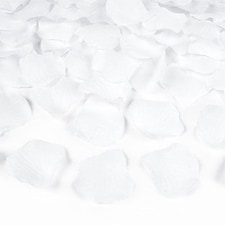 White Fabric Rose Petals - Pack of 100