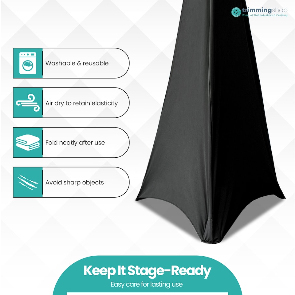 image 1 of Triple Sided Stretch Tripod Speaker DJ Stand Cover with Loop - 1pc