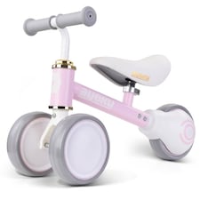 AyeKu Baby Toddler Balance Bike Silent Wheels Adjustable Seat, 1-3 Years, Pink | Pink