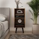 image 3 of 2-Tier Cube Display Cabinet with Scandinavian Legs | Brown | Rustic Brown & Black | 1
