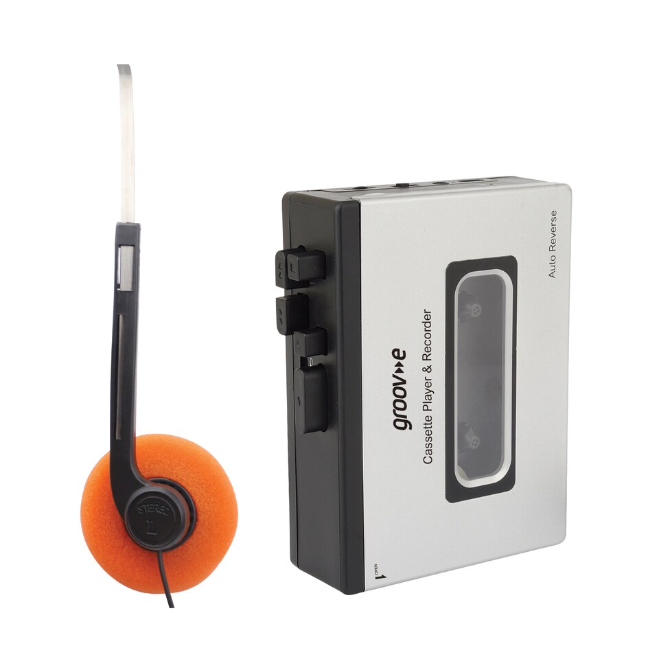 image 1 of Groov-e GVPS530SR Retro Series Personal Cassette Player/Recorder with Bluetooth - Silver