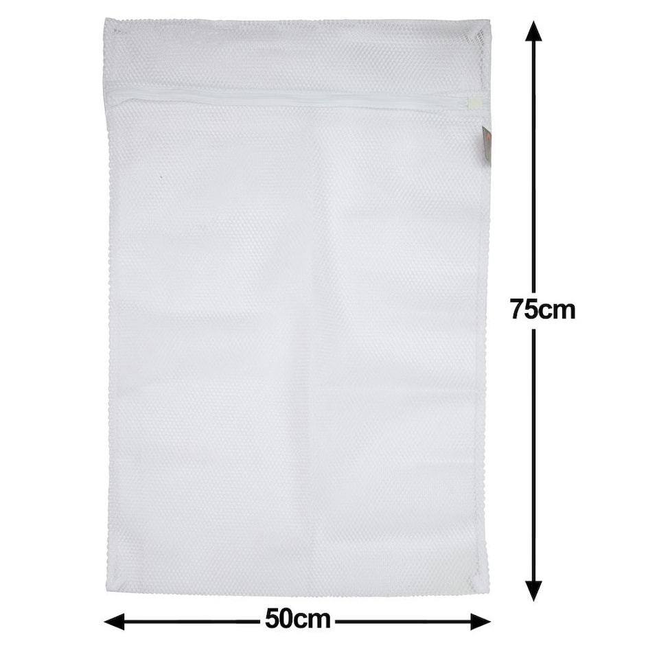 image 1 of 5 x Extra Large Size Net Washing Bags for Laundry with Strong Zip – 75cms x 50cms ( 29" x 20" ) White