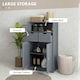 image 3 of kleankin Free Standing Bathroom Storage Cabinet with Louvred Doors, 2 Drawers, Grey