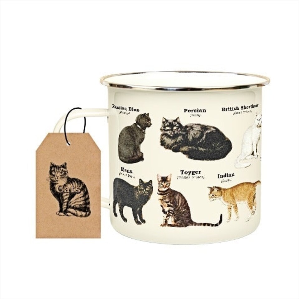 image 1 of Gift Republic Enamel Mug Ecologie Cats