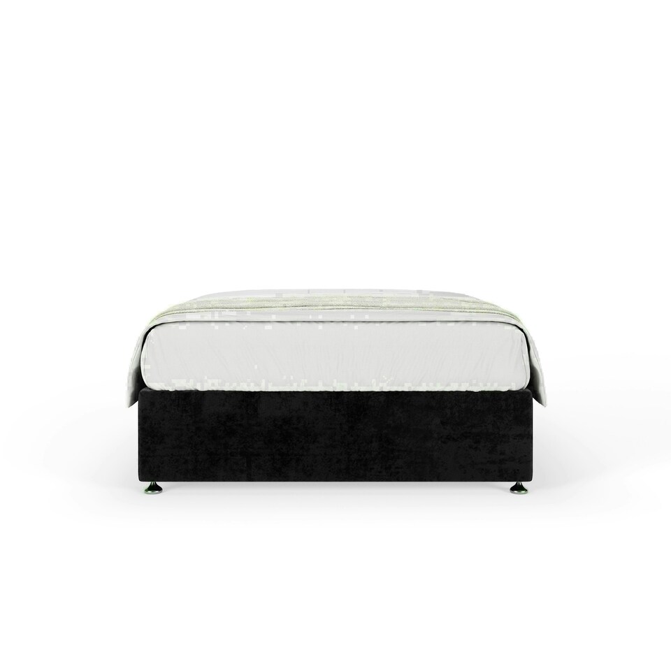 image 1 of Black Naples Velvet No Drawer Divan Base Double