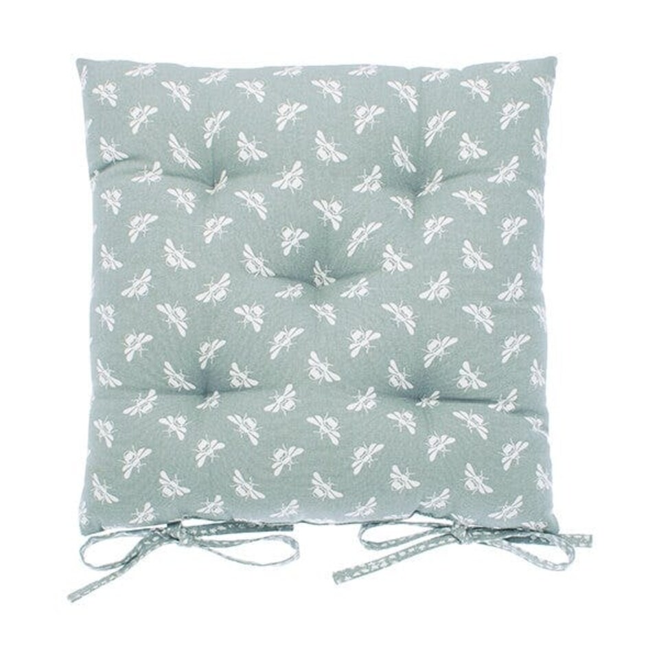 Walton & Co Moss Bee Seat Pad With Ties