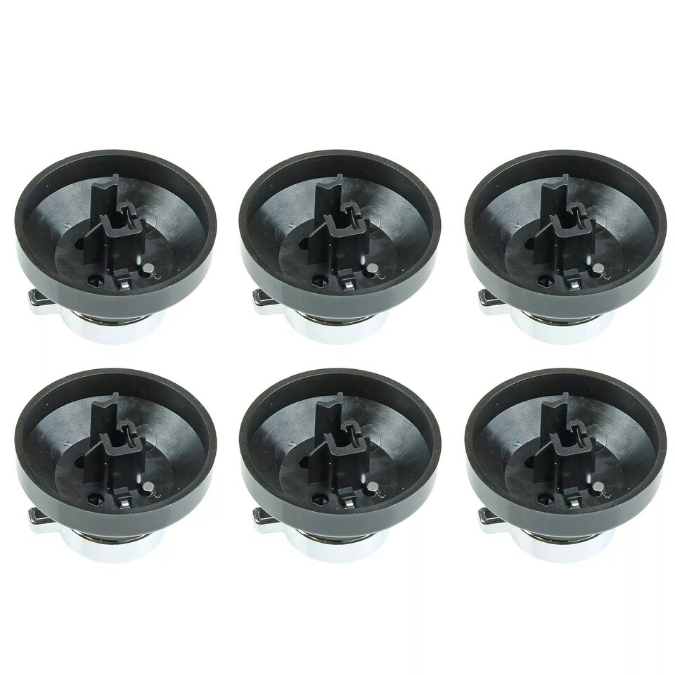 image 1 of SPARES2GO Control Knob for Belling  444445523, 444445724  New World 444441153 Gas Oven Cooker (Pack of 6 Knobs) Black | Silver