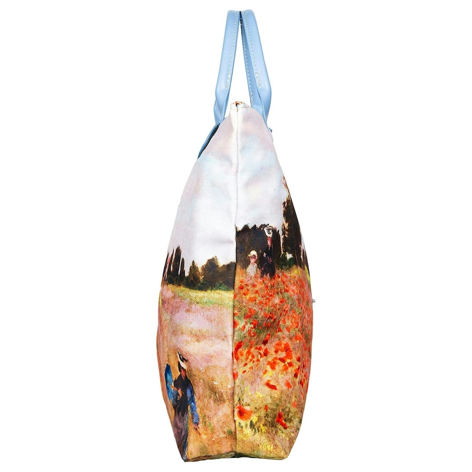image 1 of Signare Foldable Shopper Tote Bag Poppy Field Blue