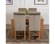 image 3 of Dakota 127 x 82cm Oak Small Dining Table and 4 Washington Fabric Chairs | Grey | Grey