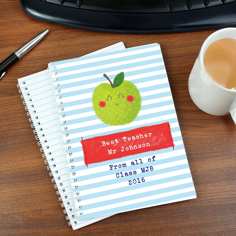 image 1 of Personalised Apple for the Teacher A5 Notebook