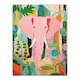 image 3 of Pink Jungle Animal Fun Multicoloured Elephant Black Framed Wall Art Print A4