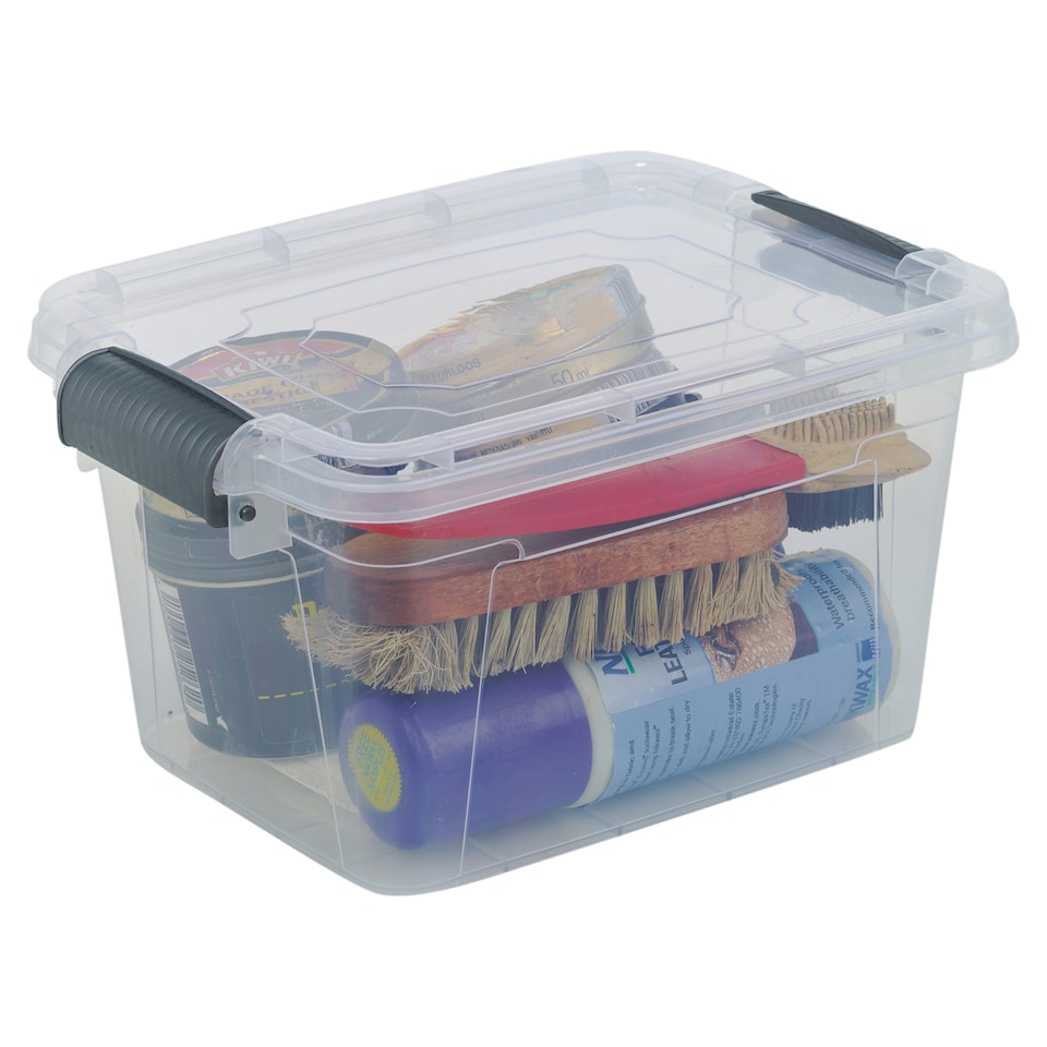 image 1 of URBNLIVING Clear Plastic Storage Box With Lid | Clear | 30 Litre - 4 Boxes