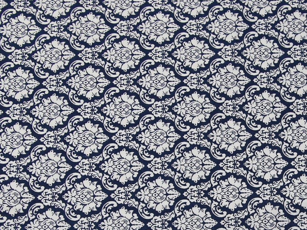 John Louden White on Blue 100% Cotton Poplin Dressmaking Fabric, 110cm / 43" Wide - per metre