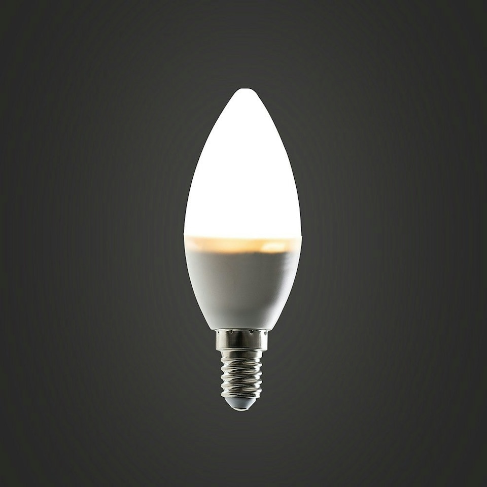 image 1 of ValueLights 6 Pack E14 White Plastic Candle LED 4W Warm White 3000K 400lm Light Bulb