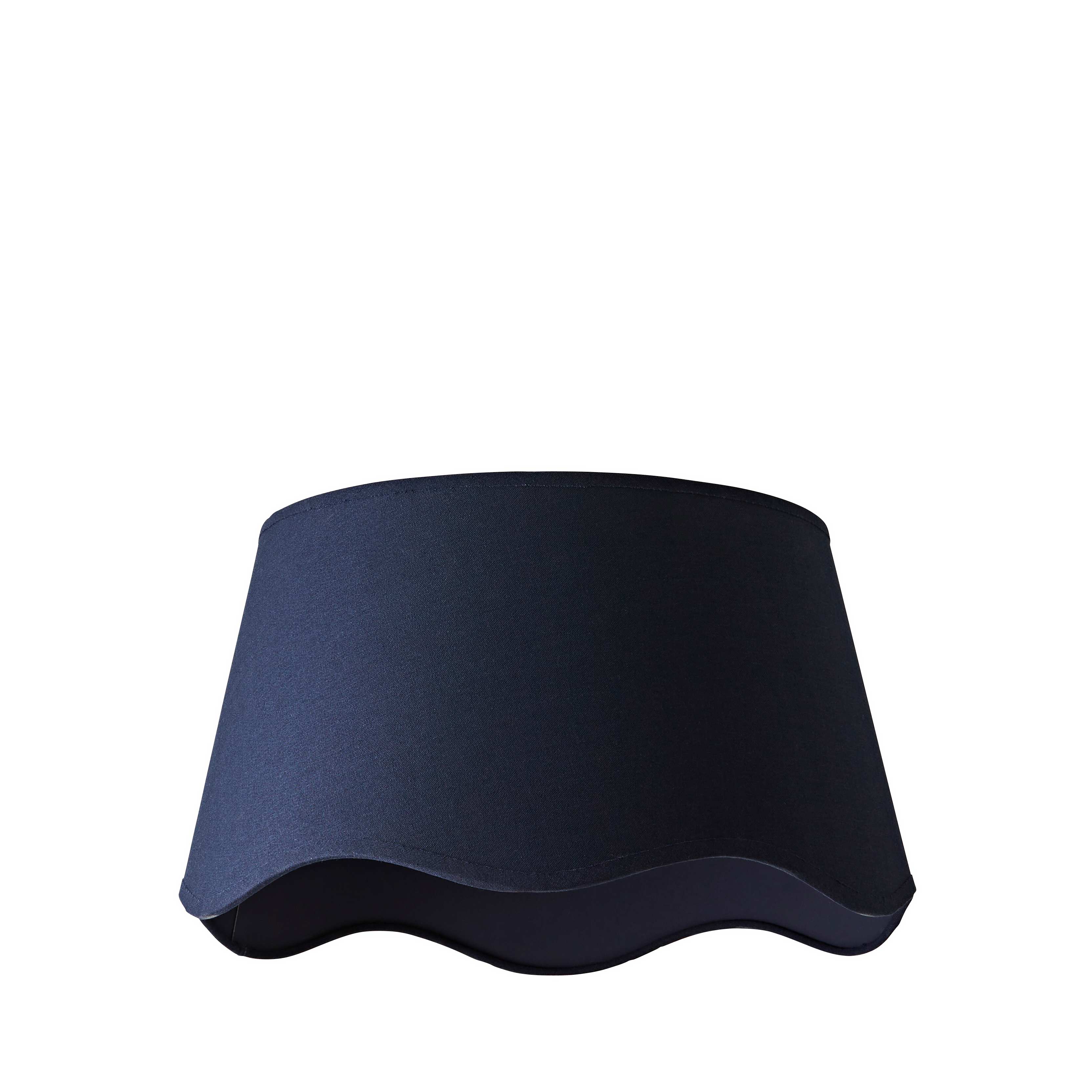 ValueLights Mabel Linen Large 30cm Scallop Edge with Trim Ceiling Light Lamp Shade in Navy