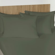 OHS 100% Brushed Cotton Soft Cosy Fleece 2 Pack Pillowcases Green | Woodland Green