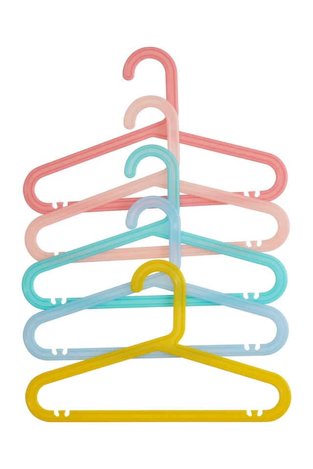 Interiors by Premier Set of 20 Multicolour Kids Clothing Hangers, Plastic Clothes Hangers, Plastic Clothe Hanger for Wardrobe