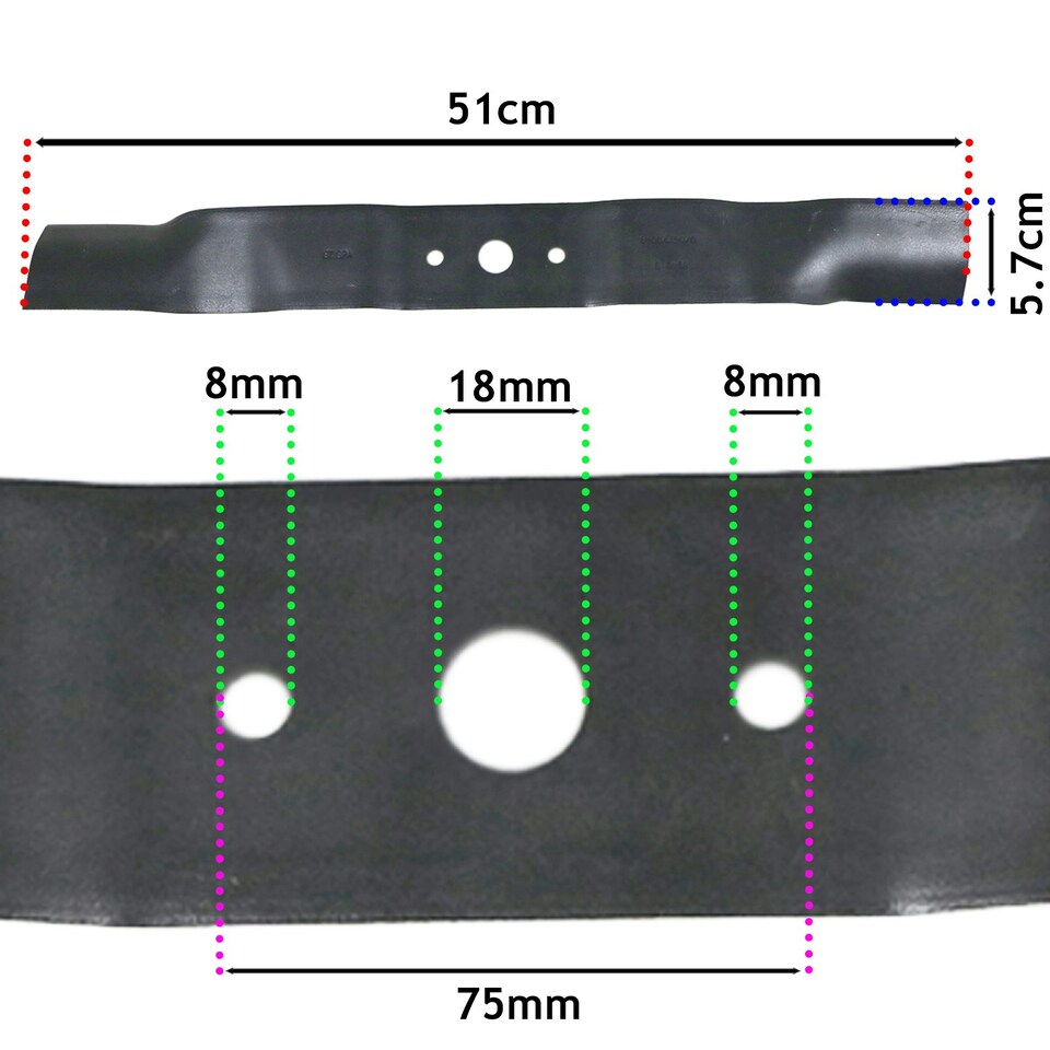 image 1 of SPARES2GO Metal Blade for Mountfield SP533 HW511PD SP533ES SP53H UT10 Lawnmower (51cm)