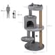 image 4 of PawHut 104cm Cat Tree Condo Tower with Scratching Post Perch Ball, Grey