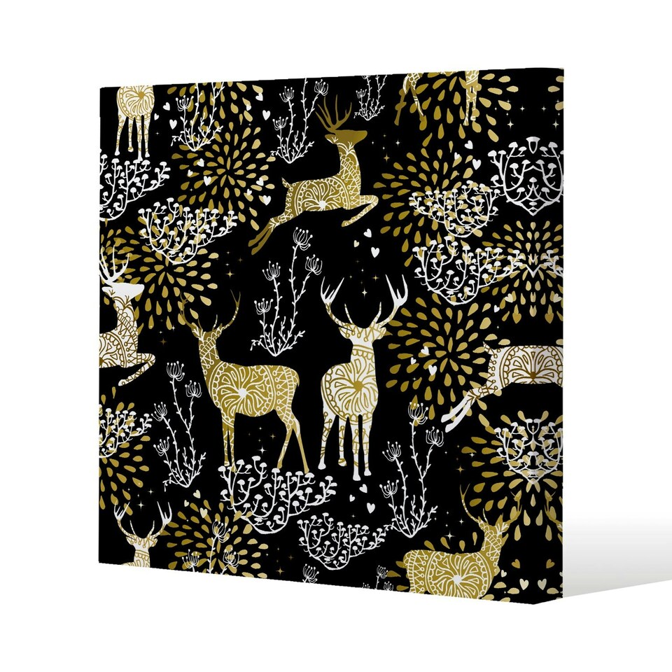 Golden christmas (canvas) 90 x 90 x 4cm
