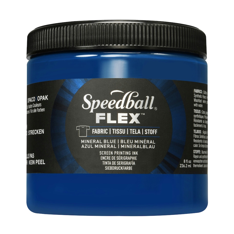 image 1 of Speedball Flex Screen Printing Fabric Ink, Mineral Blue, 8oz