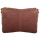 image 4 of Large Genuine Distressed Leather Shoulder Cross Body Messenger Bag Brown