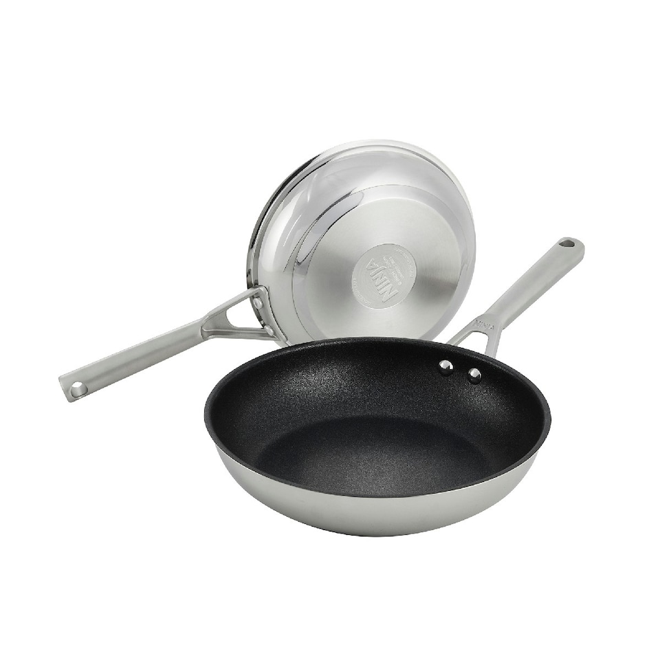 image 1 of Ninja Foodi ZEROSTICK Stainless Steel 2 Piece Frying Pan C62100UK