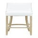 image 2 of Interiors by Premier White Bar Stool with Back, Velvet Seat Breakfast Bar Chair, Kitchen Stool with Footrest, Chair for Bar, Home