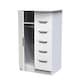 image 6 of Holborn 5 Drawer 1 Door Childrens Wardrobe in White Gloss & White (Ready Assembled) | White | White Gloss & White