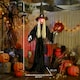 image 7 of Outsunny Voice Activated Halloween Animatronics Standing Witch, Black