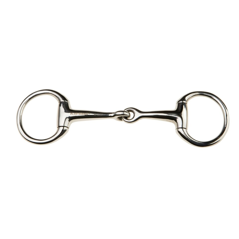 Korsteel Stainless Steel Jointed Eggbutt Bradoon Snaffle Bit - Silver - 5.5in