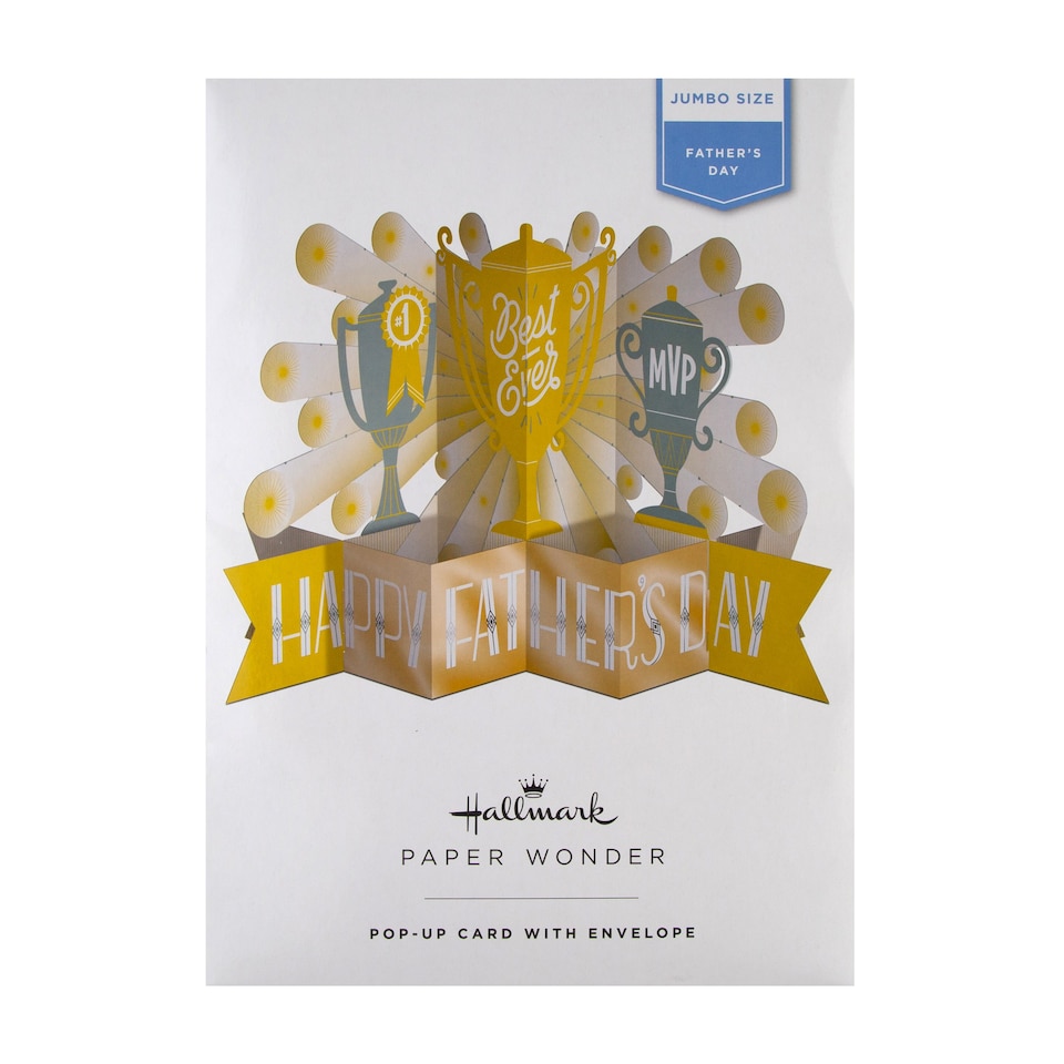 image 1 of Hallmark Jumbo Father's Day Card - 3D Pop-Up Trophy Design