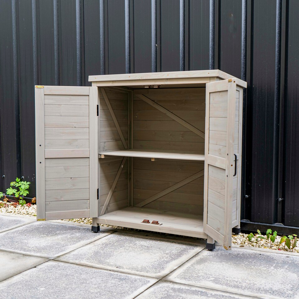 image 1 of Small Garden Wooden Storage Shed Grey