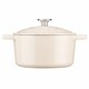 image 3 of Cooks professional Cast Iron Casserole Dish 20cm - Ovenproof Pan with Lid | White | Ivory