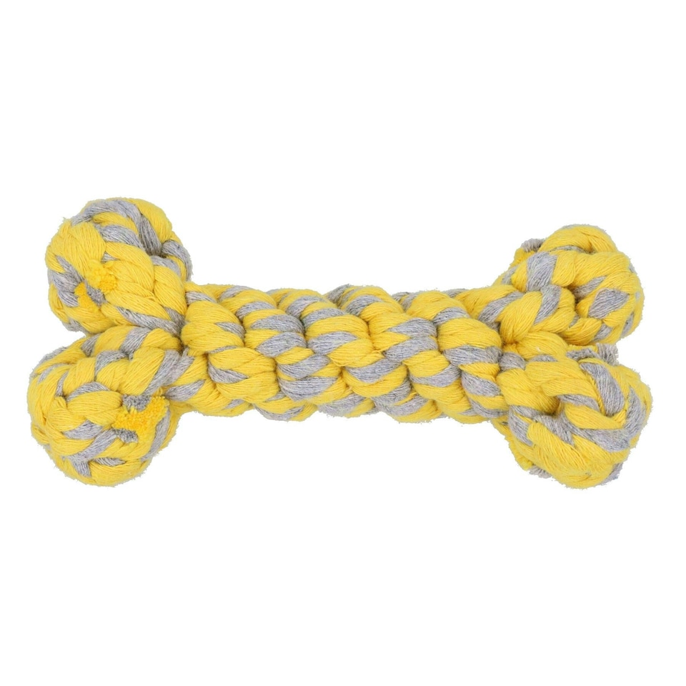 image 1 of Small Dog Puppy Fleecy Rope Bone Play Toy Great For Teeth & Gums