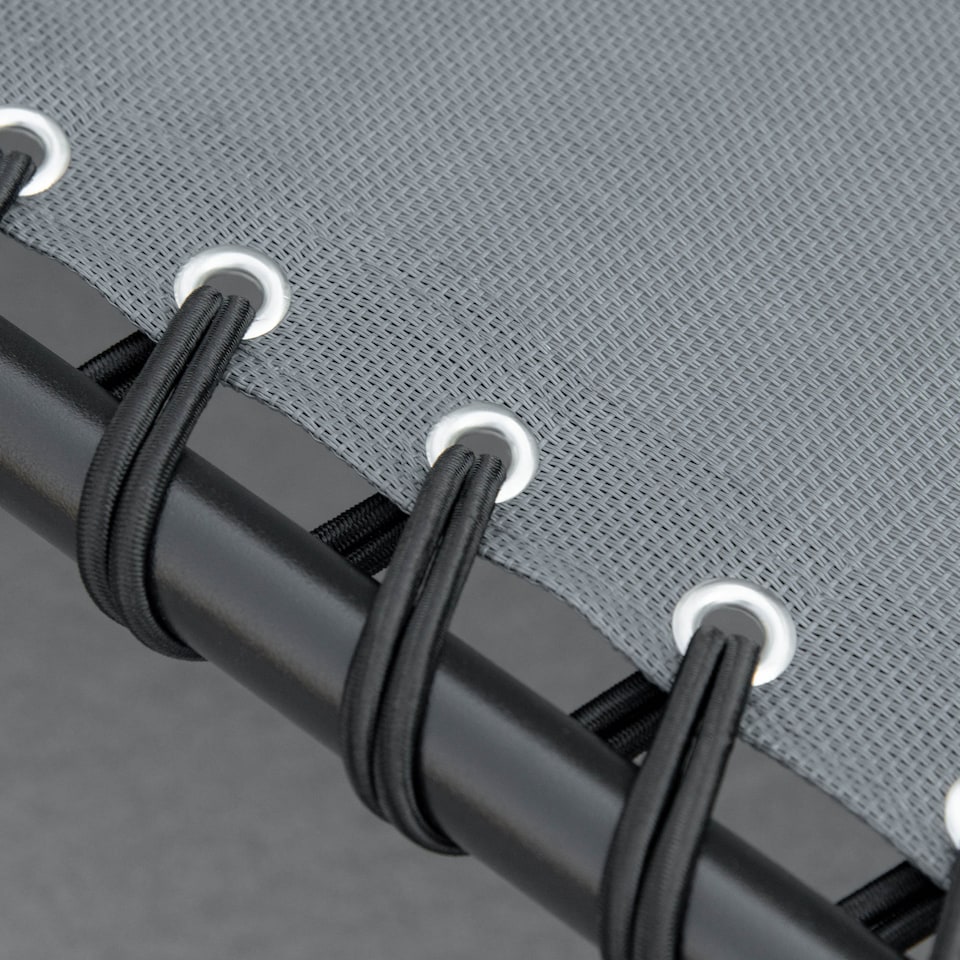 image 1 of Outsunny Portable Sun Lounger, Folding Camping Bed Cot, Reclining Lounge Chair 5-position Adjustable Backrest with Side Pocket, Pillow for Patio Garden Beach Pool | Grey