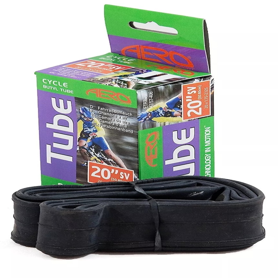 image 1 of Aero Sport 20" x 1.75-2.125 MTB Bike/E-Bike Inner Tubes Schrader Valve