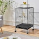 image 2 of Yaheetech 79 cm Tall Open Top Wrought Iron Bird Cage with Rolling Stand Black