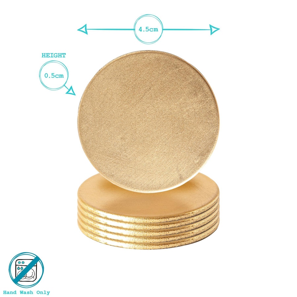 image 1 of Argon Tableware Metallic Coasters - 10cm - Green - Pack of 6