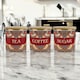 image 2 of Red Strawberry Thief Tea, Coffee & Sugar Large Kitchen Canisters - Set of 3