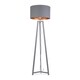 image 4 of ValueLights Lottie Grey Wood Tripod Floor Lamp with Grey and Copper Drum Shade
