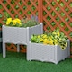 image 2 of Outsunny 2-pieces Elevated Flower Bed Vegetable Herb Planter Plastic, Grey