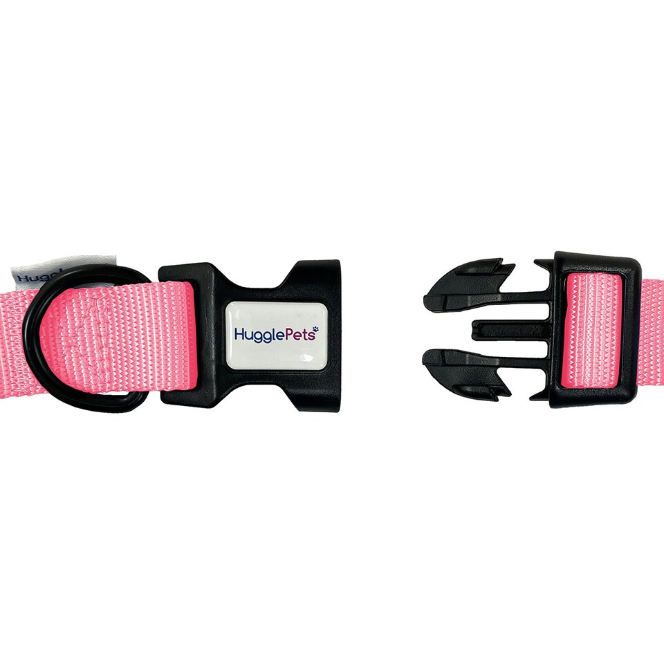image 1 of HugglePets Snappy Adjustable Dog Collar Pink | S