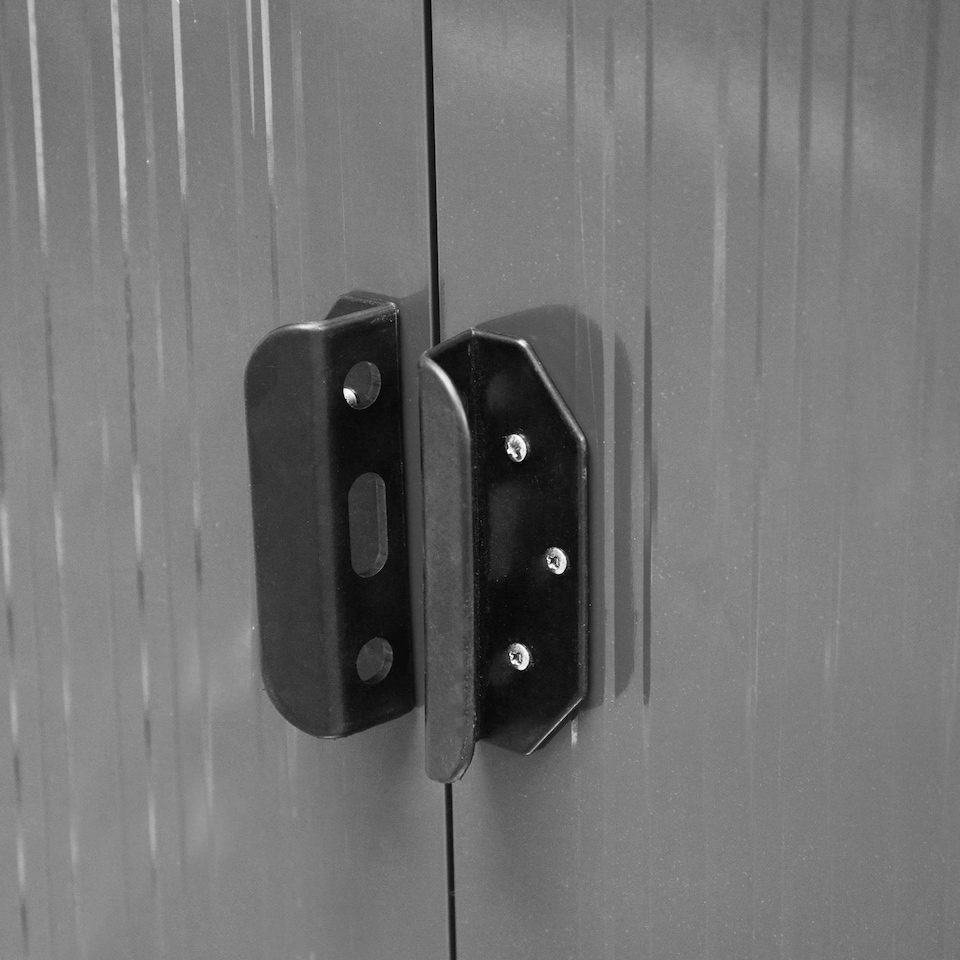 image 1 of Outsunny 8.5 x 6ft Metal Shed with Lightsky Panels, Garden Storage Tool House with Double Doors for Garden, Patio and Lawn, Grey