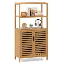 COSTWAY Bookcase 5-Tier Bookshelf with Open Shelves Natural Brown