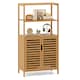 image 1 of COSTWAY Bookcase 5-Tier Bookshelf with Open Shelves Natural Brown