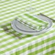 image 3 of Homescapes Green Block Check Cotton Gingham Tablecloth - 137 x 137 cm | Green | 137cm x 137cm (54" x 54")