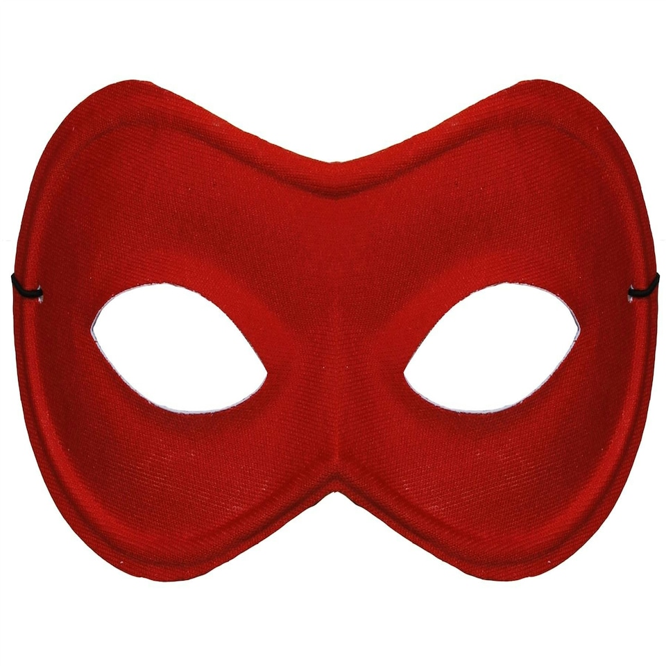 image 1 of Red Eye Mask on Elastic – Fancy Dress Accessory for Superheroes, Masquerade & Costume Parties Red | One Size