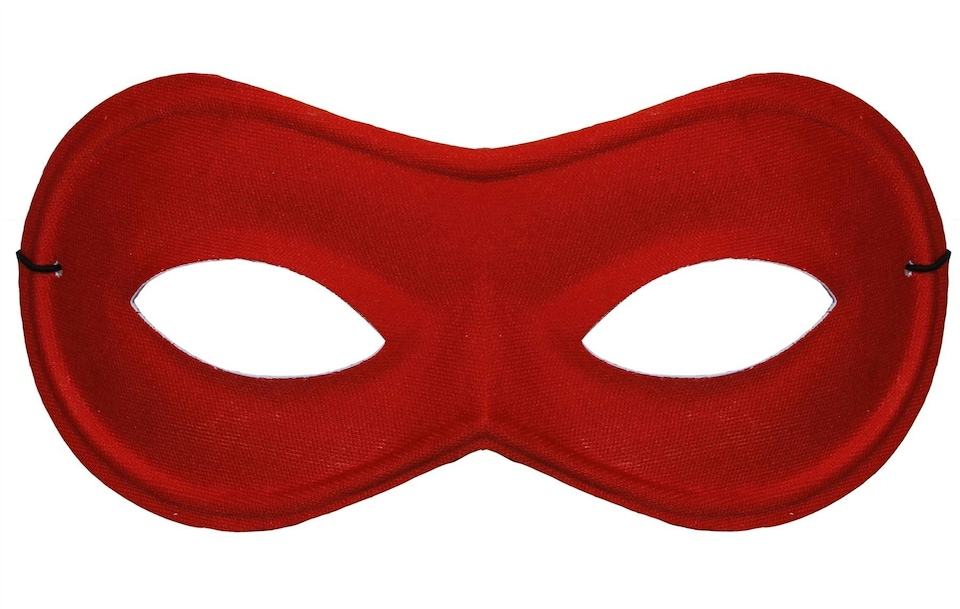 image 1 of Red Eye Mask on Elastic – Fancy Dress Accessory for Superheroes, Masquerade & Costume Parties | Red | One Size